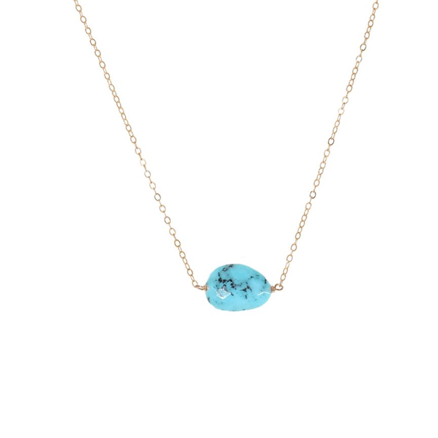 Turquoise Single Gemstone Necklace