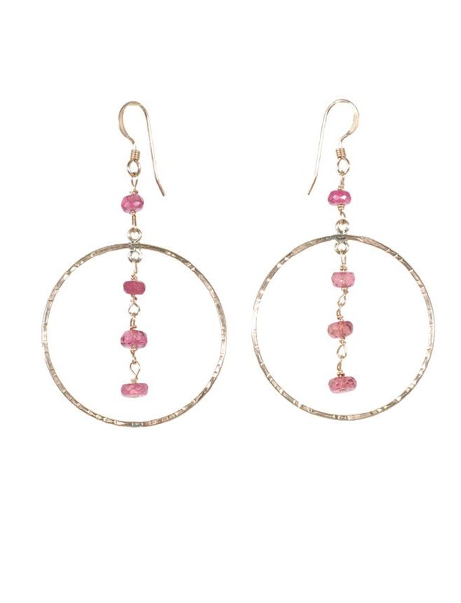 JK Designs Pink Tourmaline Earrings