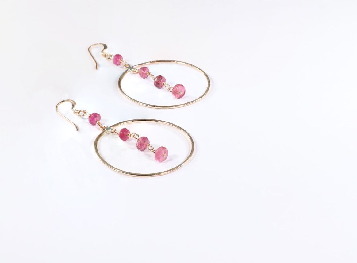 JK Designs Pink Tourmaline Earrings