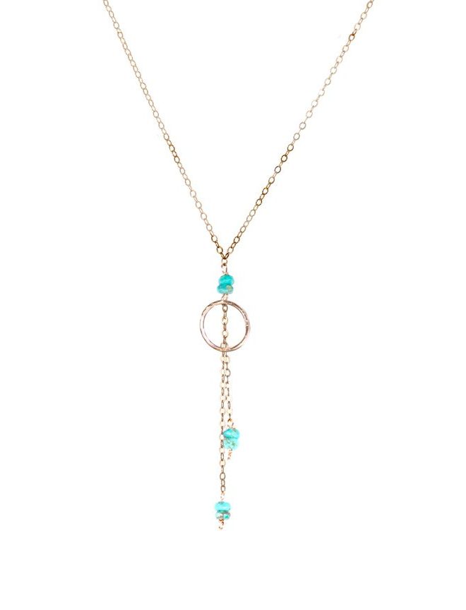 JK Designs Turquoise and Ring Necklace