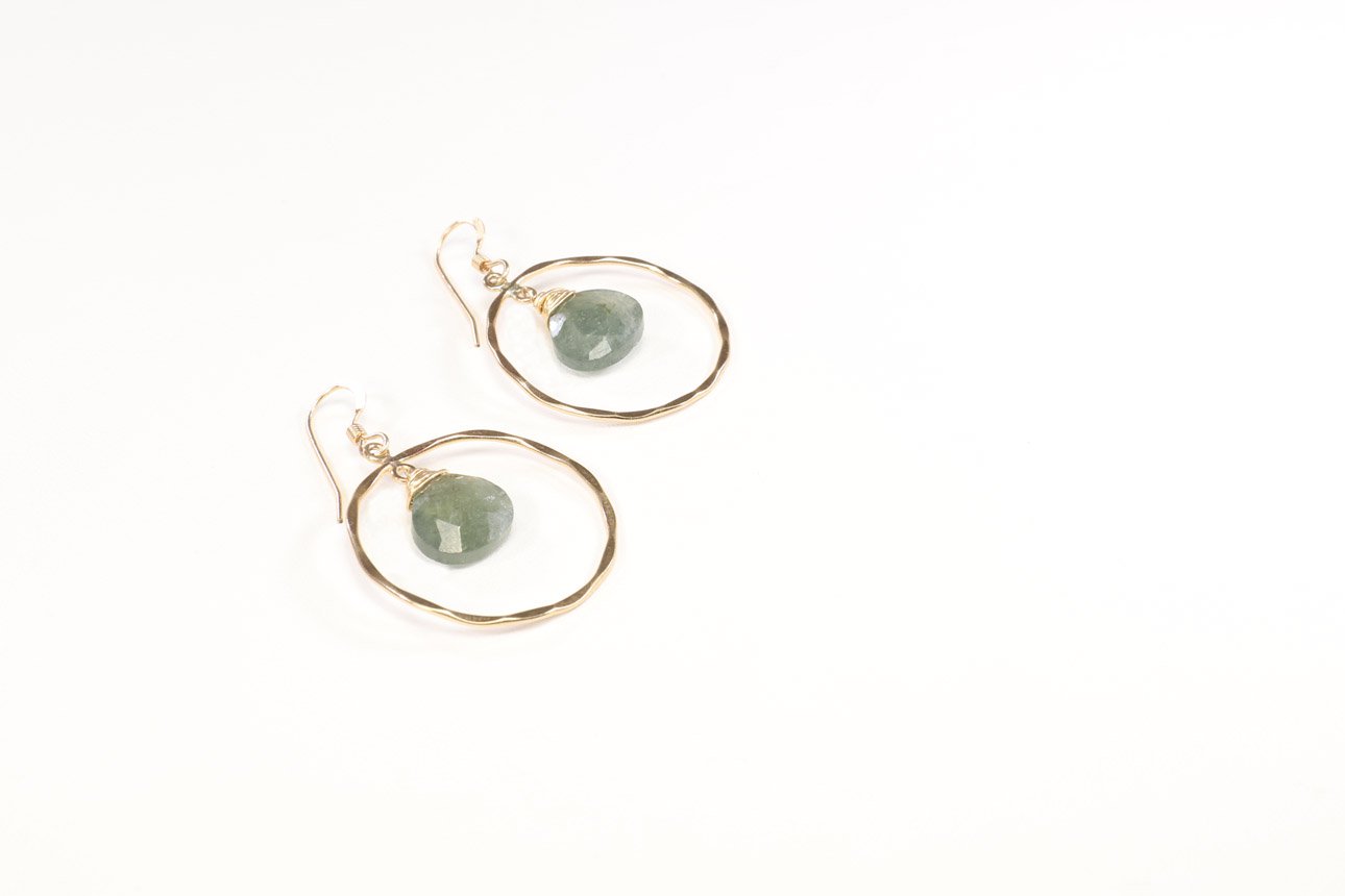 JK Designs Moss Aquamarine Earrings