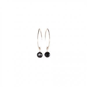JK Designs Black Spinel Hook Earrings