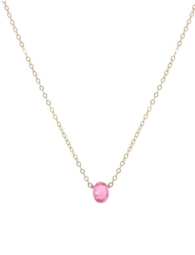 JK Designs Single Light Pink Tourmaline Necklace