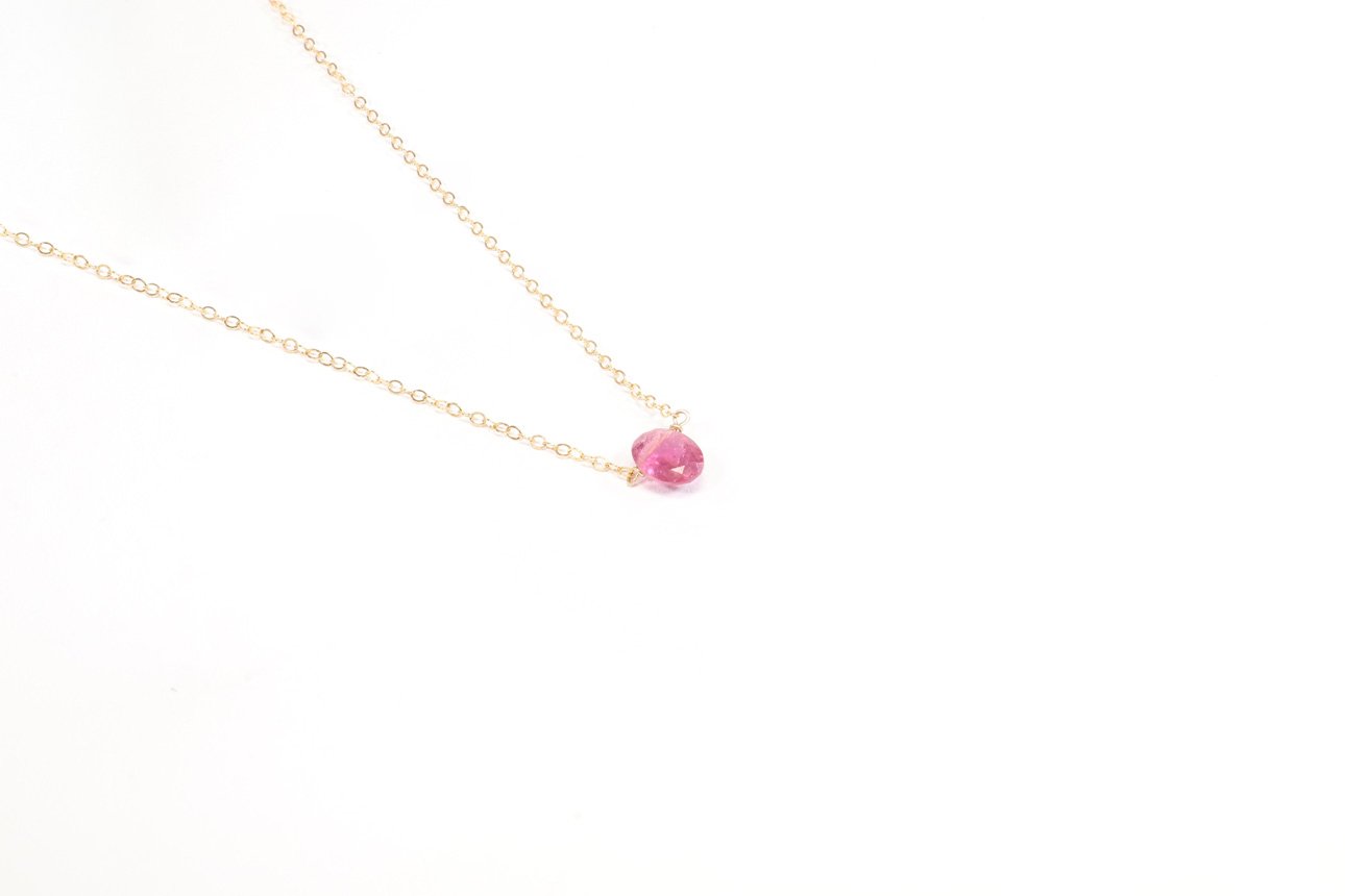 JK Designs Single Light Pink Tourmaline Necklace
