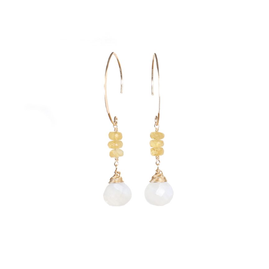 JK Designs Gemstone Earrings with Moonstone